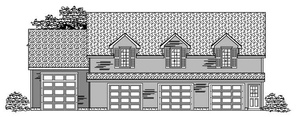 This is the front elevation of these Garage Plans.