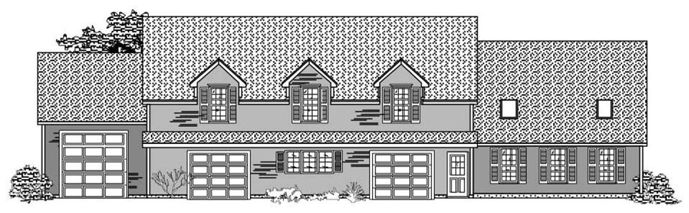 Front elevation of Garage w/Apartments home (ThePlanCollection: House Plan #110-1167)