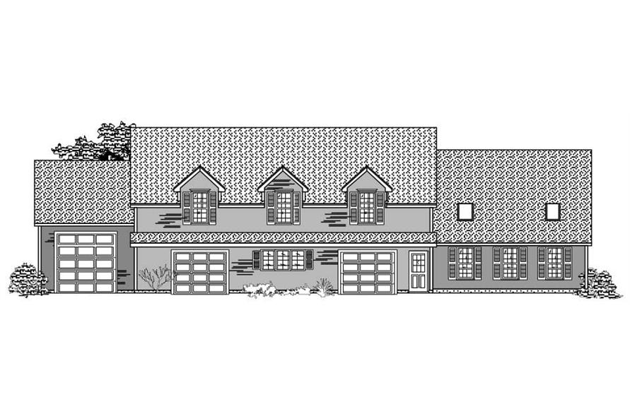 Front elevation of Garage w/Apartments home (ThePlanCollection: House Plan #110-1167)