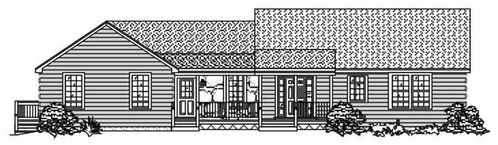 This is a black and white rendering of these Ranch Homeplans.