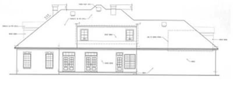 Home Plan Rear Elevation of this 4-Bedroom,3201 Sq Ft Plan -113-1002