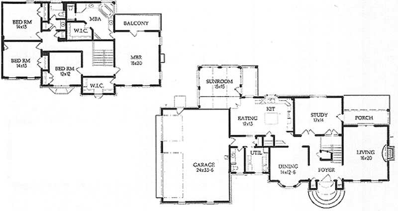 Floor Plan First Story of European Plan #113-1004