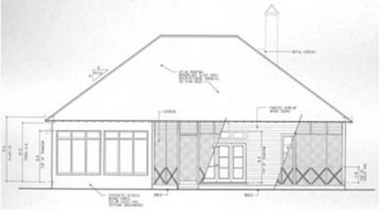 Home Plan Rear Elevation of this 3-Bedroom,2152 Sq Ft Plan -113-1011