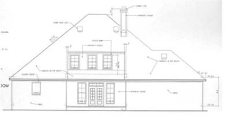 Home Plan Rear Elevation of this 5-Bedroom,3509 Sq Ft Plan -113-1016