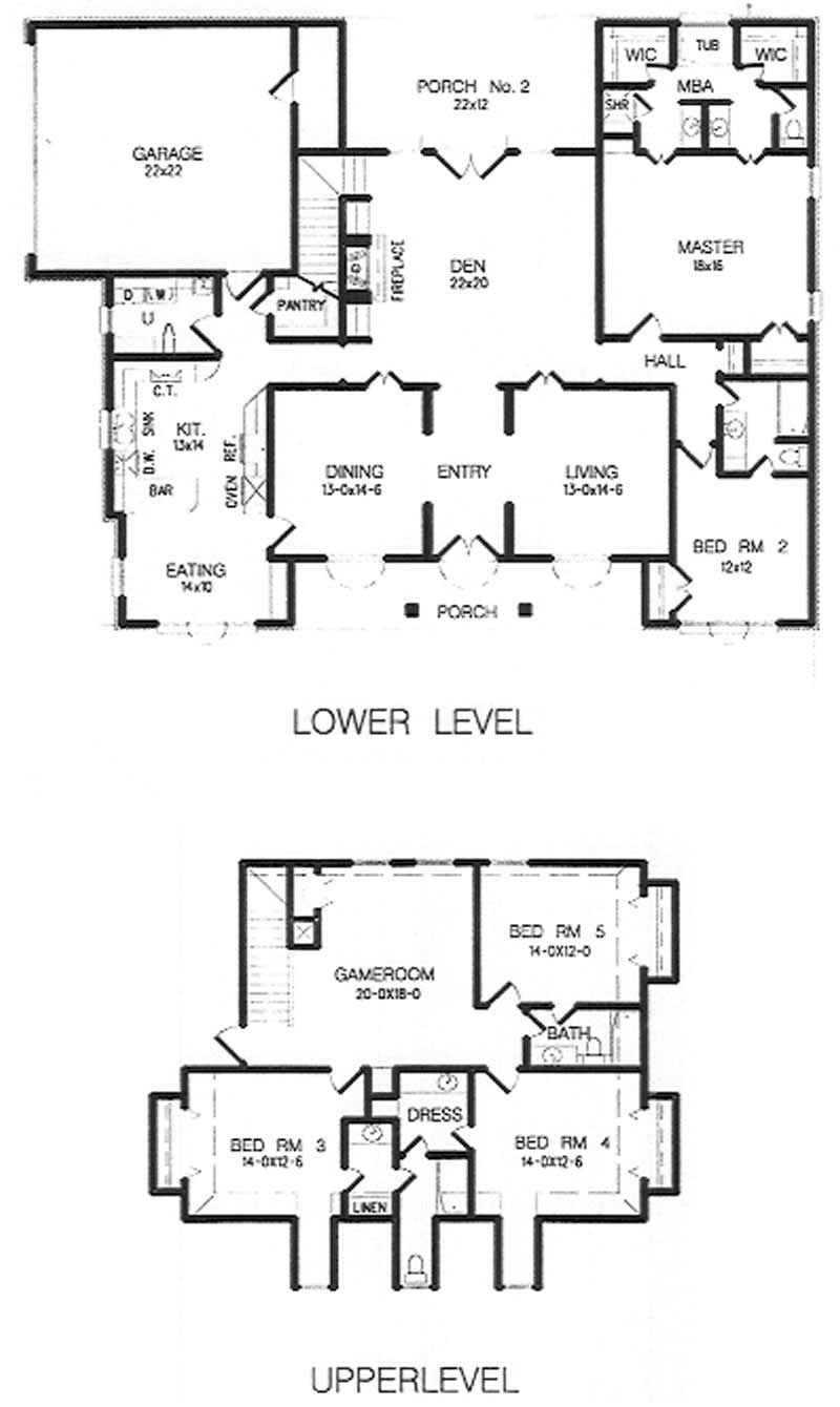 Floor Plan First Story of Colonial Plan #113-1016
