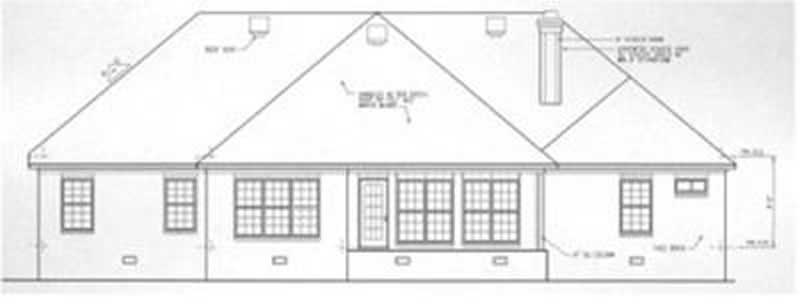 Home Plan Rear Elevation of this 4-Bedroom,2574 Sq Ft Plan -113-1019