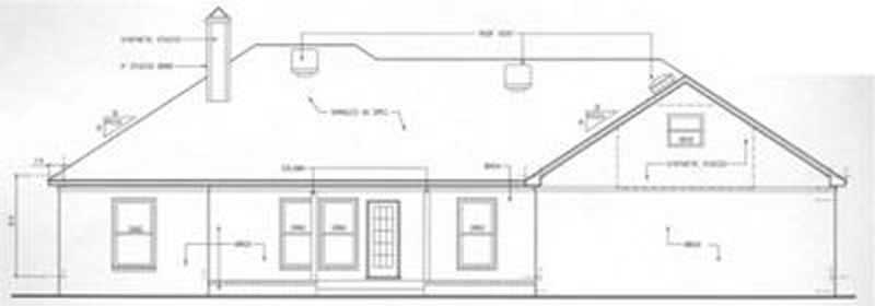 Home Plan Rear Elevation of this 3-Bedroom,1848 Sq Ft Plan -113-1021