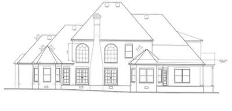 Home Plan Rear Elevation of this 4-Bedroom,3889 Sq Ft Plan -113-1025