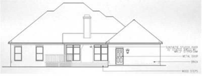 Home Plan Rear Elevation of this 4-Bedroom,2550 Sq Ft Plan -113-1027