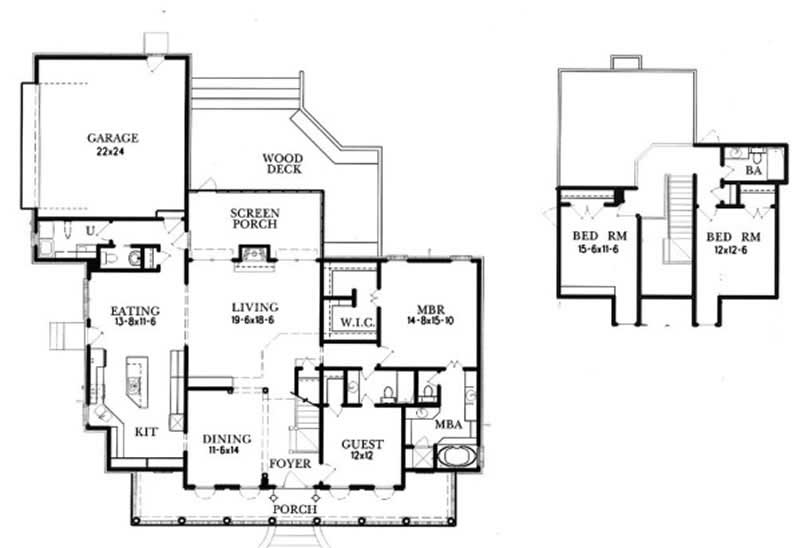 Floor Plan First Story of Colonial Plan #113-1027