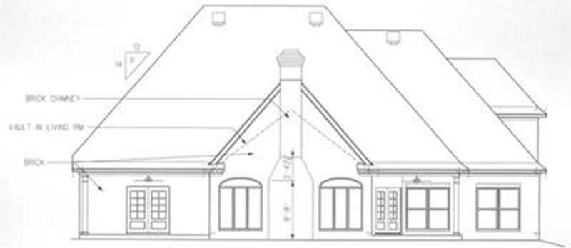 Home Plan Rear Elevation of this 3-Bedroom,2430 Sq Ft Plan -113-1030