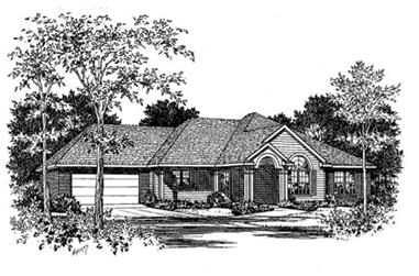 3-Bedroom, 1608 Sq Ft Southern House Plan - 113-1036 - Front Exterior