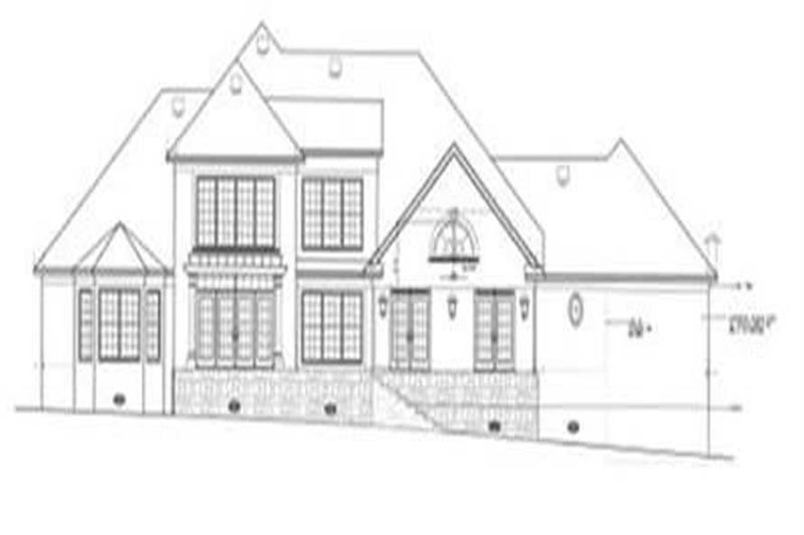 Home Plan Rear Elevation of this 4-Bedroom,3712 Sq Ft Plan -113-1038