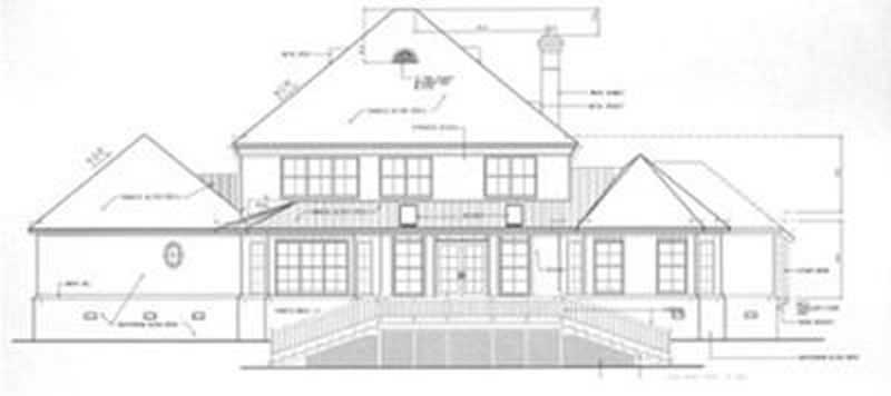 Home Plan Rear Elevation of this 4-Bedroom,3305 Sq Ft Plan -113-1043