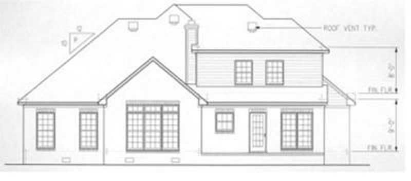 Home Plan Rear Elevation of this 3-Bedroom,2209 Sq Ft Plan -113-1046