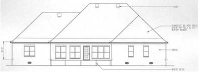 Home Plan Rear Elevation of this 3-Bedroom,2106 Sq Ft Plan -113-1048