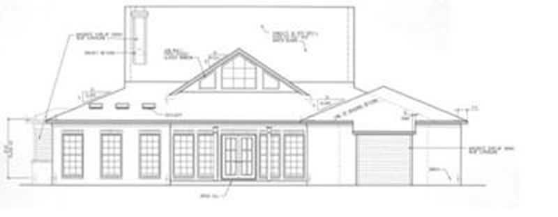 Home Plan Rear Elevation of this 4-Bedroom,2625 Sq Ft Plan -113-1051