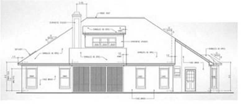 Home Plan Rear Elevation of this 3-Bedroom,2048 Sq Ft Plan -113-1052