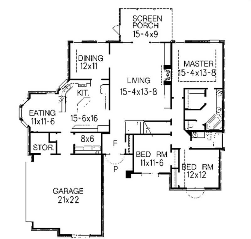 Floor Plan First Story of Mediterranean Plan #113-1052