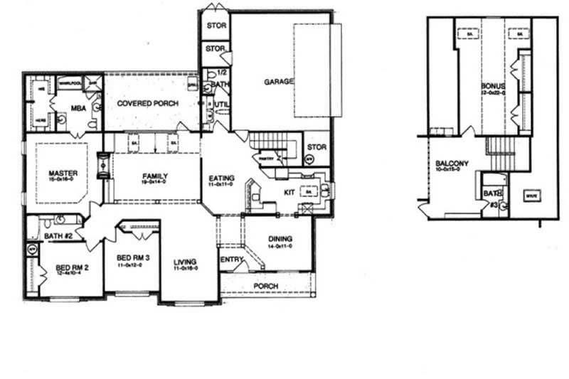 Floor Plan First Story of Traditional Plan #113-1055