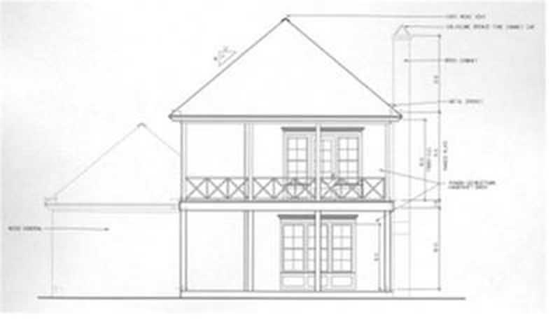 Home Plan Rear Elevation of this 3-Bedroom,1741 Sq Ft Plan -113-1056