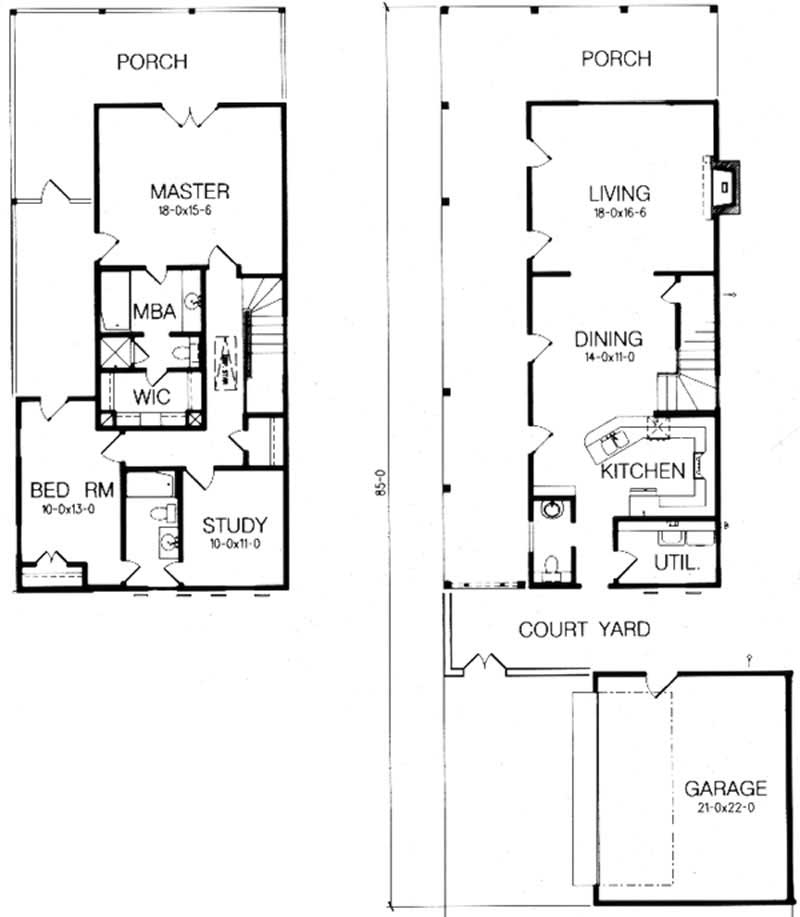 Floor Plan First Story of European Plan #113-1056