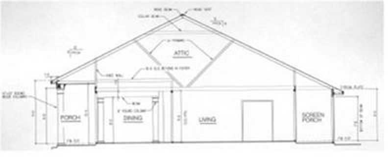 Home Plan Rear Elevation of this 3-Bedroom,1830 Sq Ft Plan -113-1058
