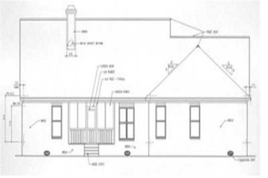 Home Plan Rear Elevation of this 3-Bedroom,1868 Sq Ft Plan -113-1072