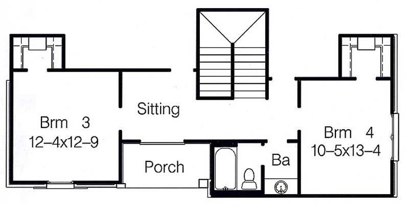 Floor Plan Second Story of Plan #113-1086