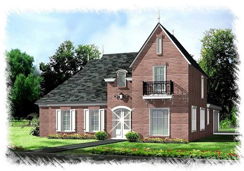 French Country style house (ThePlanCollection: Plan #113-1090)