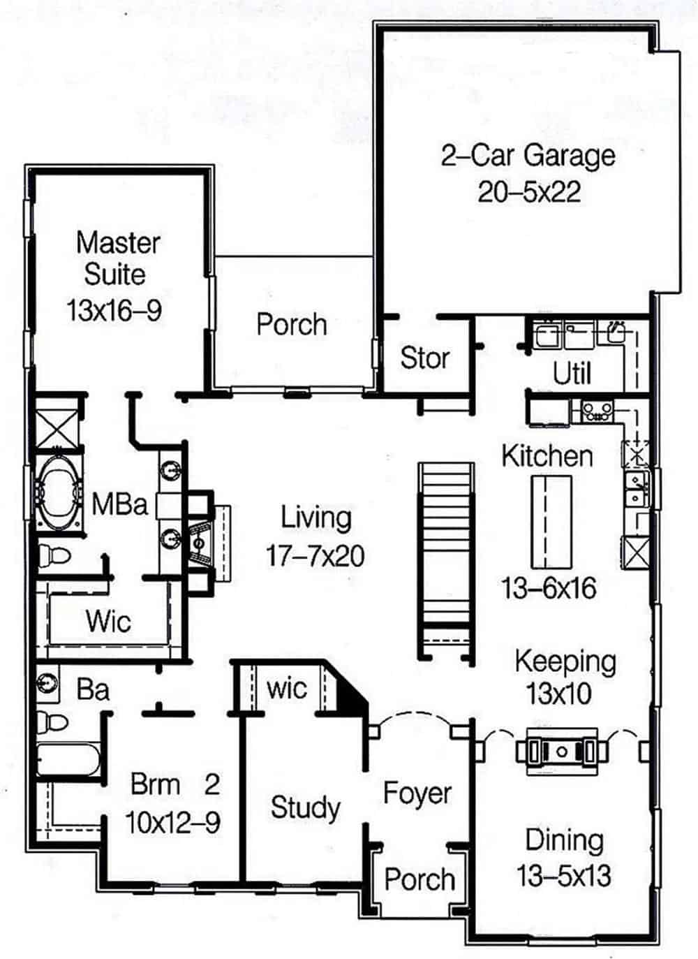 Main Level of French Plan #113-1090