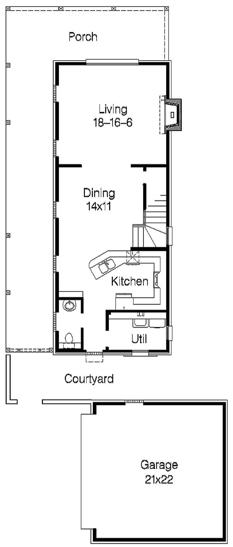 Floor Plan First Story of Plan #113-1108