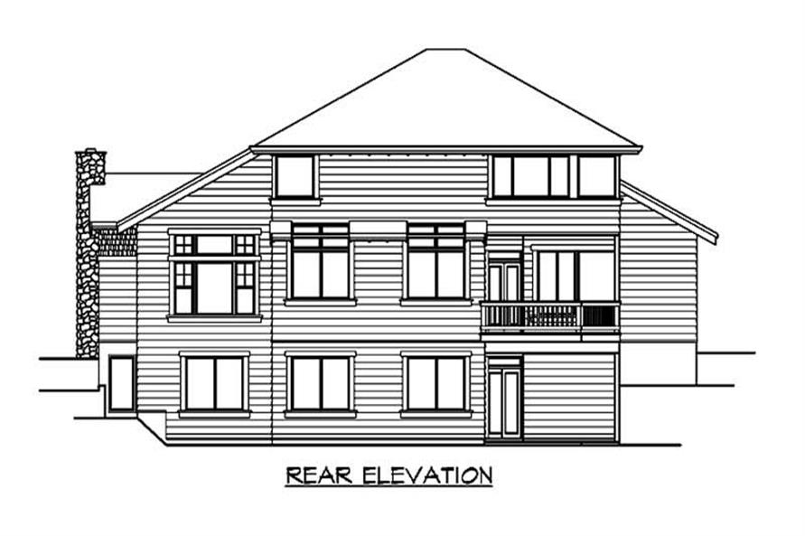 Home Plan Rear Elevation of this 5-Bedroom,4375 Sq Ft Plan -115-1003