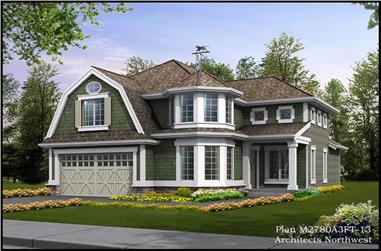 3-Bedroom, 3181 Sq Ft Ranch House Plan - 115-1009 - Front Exterior