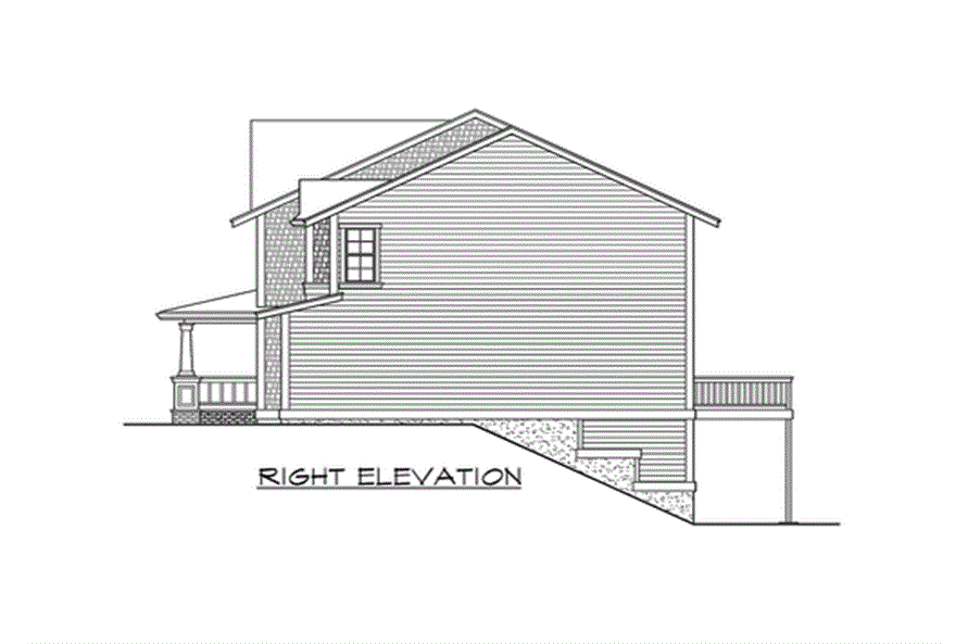 115-1013: Home Plan Right Elevation
