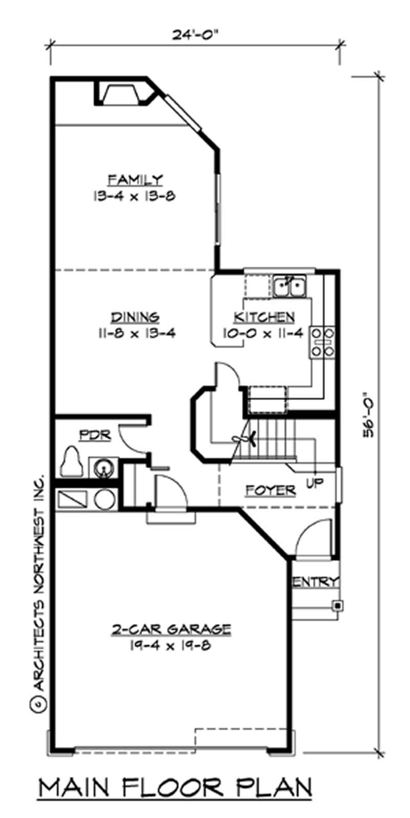 Floor Plan First Story of Craftsman Plan #115-1019