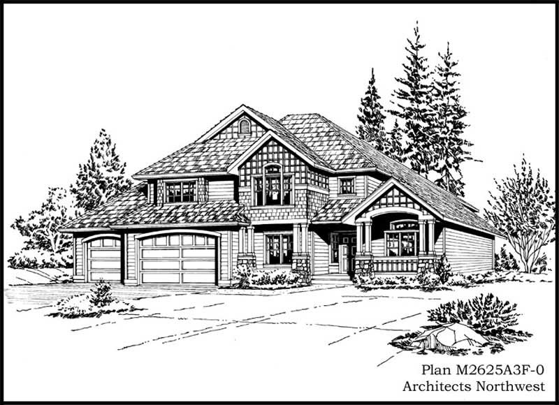 Front View of this 4-Bedroom, 2625 Sq Ft Plan - 115-1021