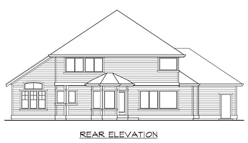 Home Plan Rear Elevation of this 4-Bedroom,2625 Sq Ft Plan -115-1021