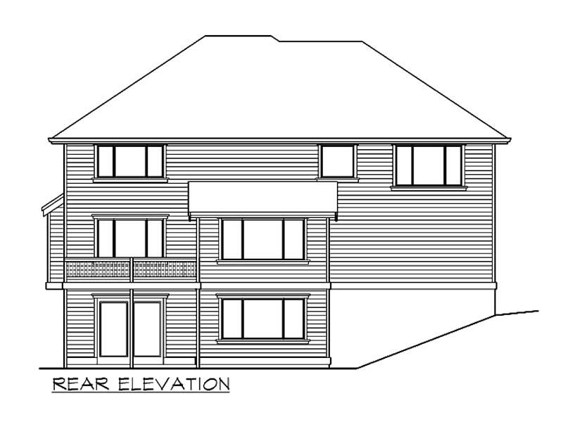 Home Plan Rear Elevation of this 4-Bedroom,3570 Sq Ft Plan -115-1022