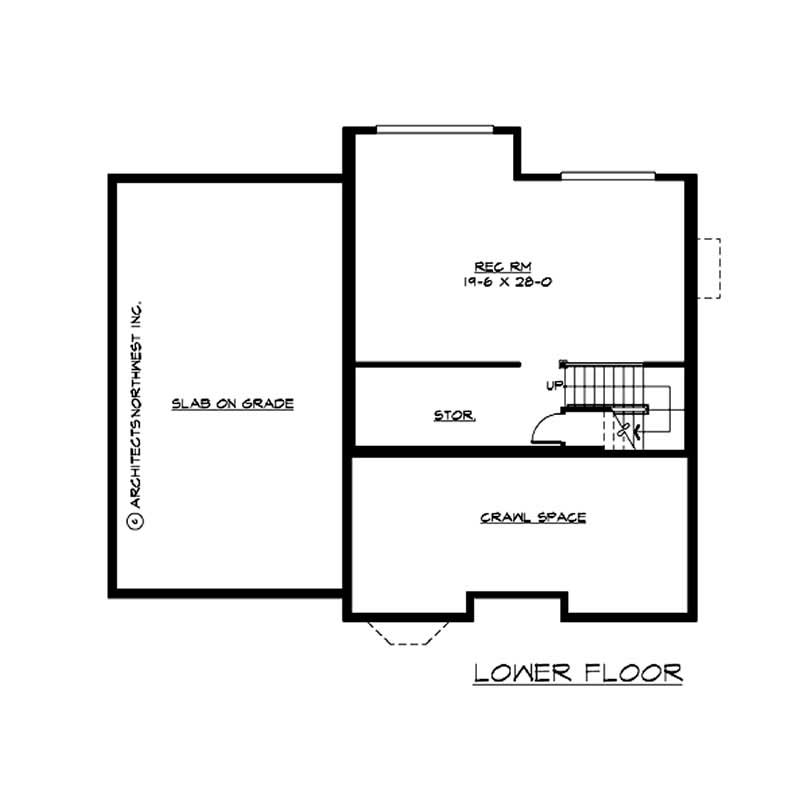 Floor Plan Basement of Shingle Plan #115-1022