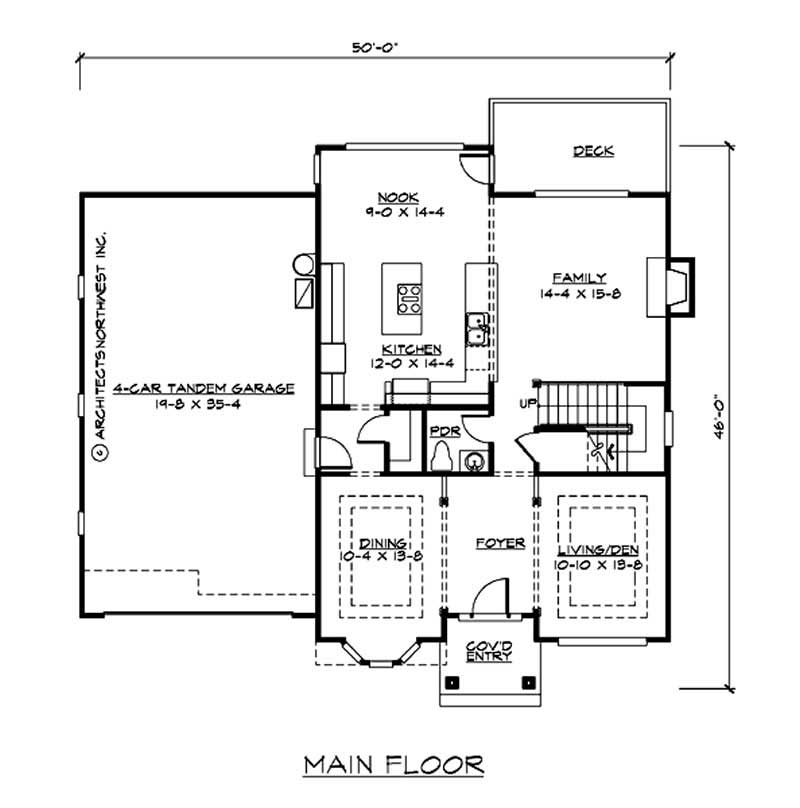 Floor Plan First Story of Shingle Plan #115-1022