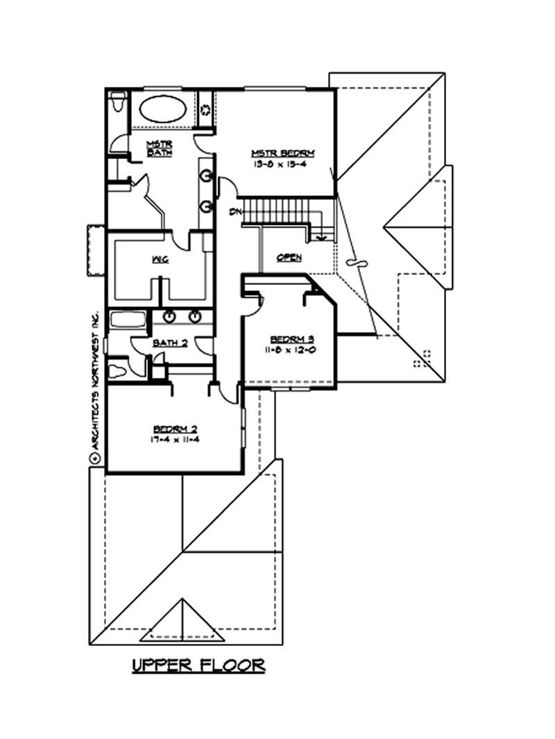 Floor Plan Second Story of Ranch Plan #115-1028