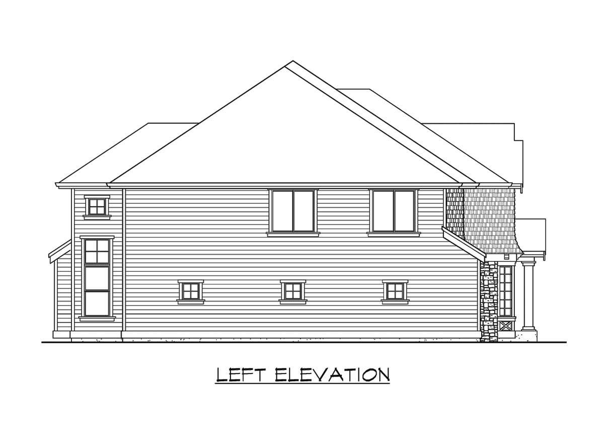Home Plan Left Elevation of this 5-Bedroom,4430 Sq Ft Plan -115-1029