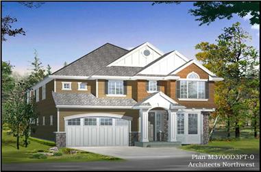 4-Bedroom, 3703 Sq Ft Multi-Level House Plan - 115-1035 - Front Exterior