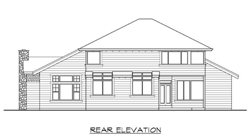 Home Plan Rear Elevation of this 3-Bedroom,3025 Sq Ft Plan -115-1041