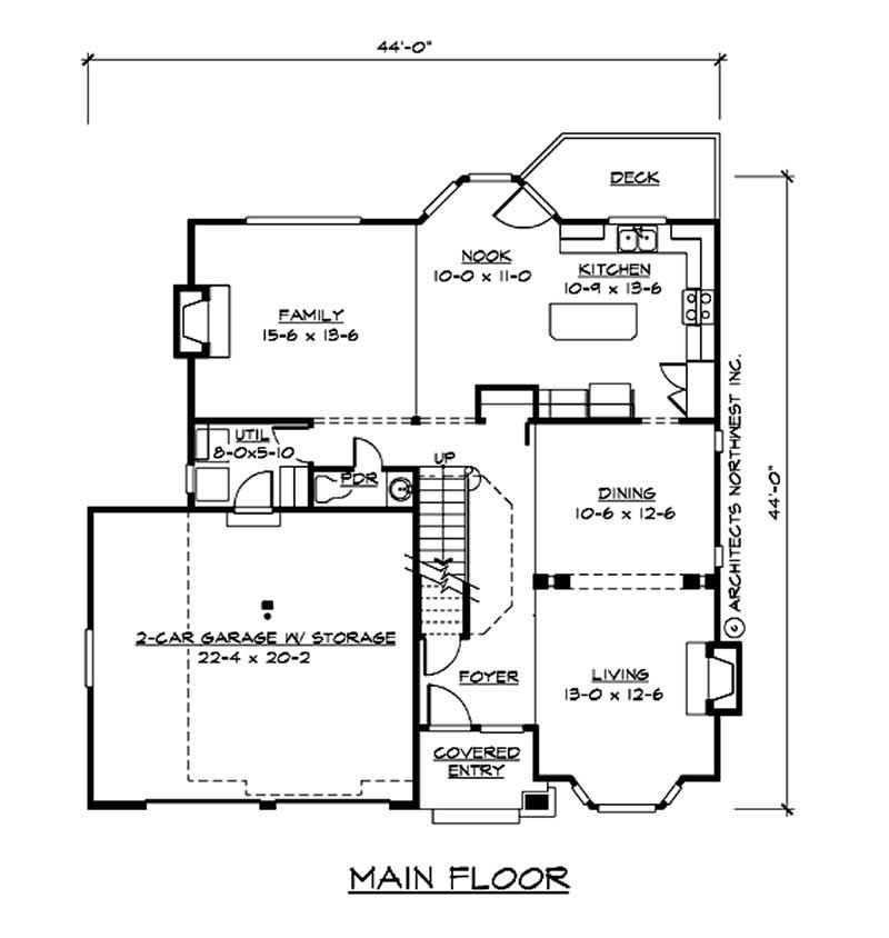 Floor Plan First Story of Craftsman Plan #115-1048