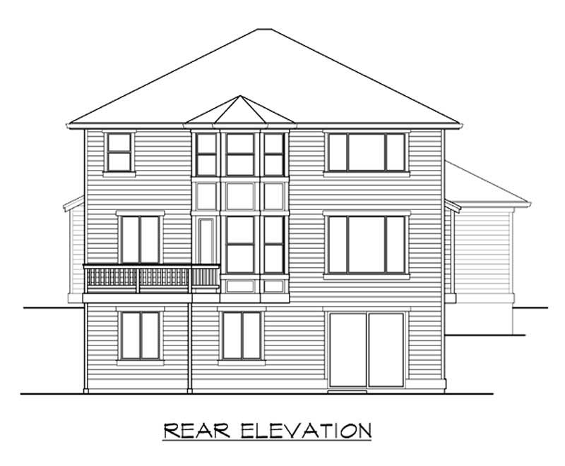 Home Plan Rear Elevation of this 3-Bedroom,3262 Sq Ft Plan -115-1050