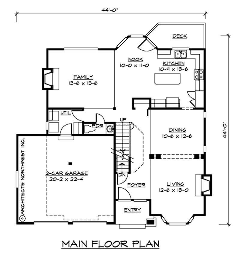 Floor Plan First Story of Craftsman Plan #115-1050
