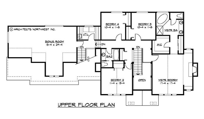 Floor Plan Second Story of Ranch Plan #115-1051