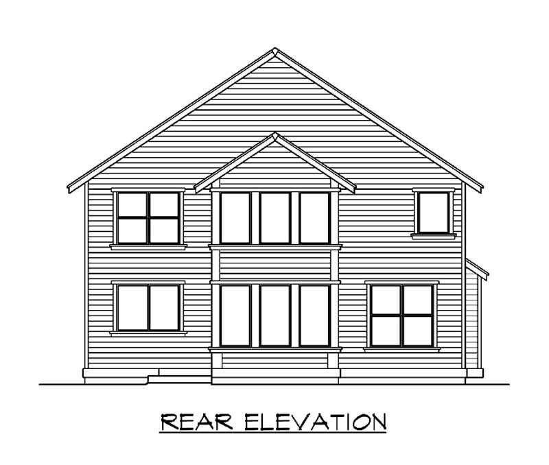 Home Plan Rear Elevation of this 3-Bedroom,3235 Sq Ft Plan -115-1053